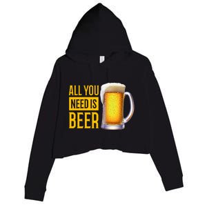 All You Need Is Beer Crop Fleece Hoodie