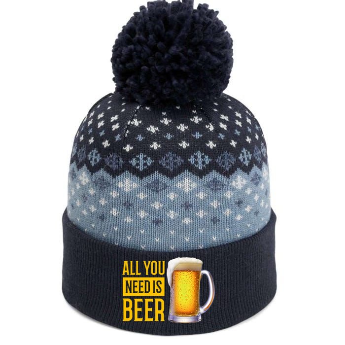 All You Need Is Beer The Baniff Cuffed Pom Beanie