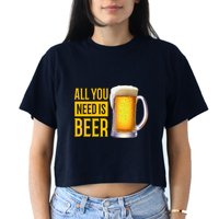 All You Need Is Beer Crop Top