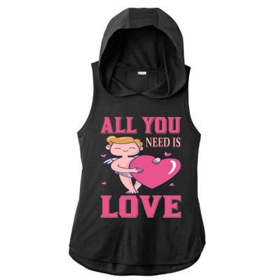 All You Need Is Love Ladies PosiCharge Tri-Blend Wicking Draft Hoodie Tank