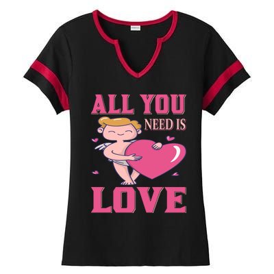 All You Need Is Love Ladies Halftime Notch Neck Tee