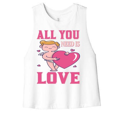 All You Need Is Love Women's Racerback Cropped Tank