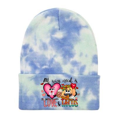 All You Need Is Love And Tacos Tie Dye 12in Knit Beanie