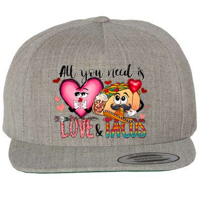 All You Need Is Love And Tacos Wool Snapback Cap