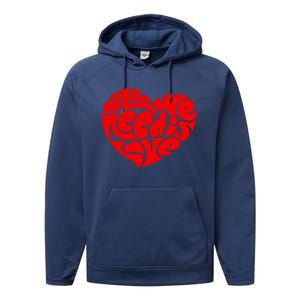 All You Need Is Love Heart Peace Performance Fleece Hoodie