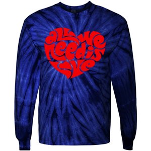 All You Need Is Love Heart Peace Tie-Dye Long Sleeve Shirt