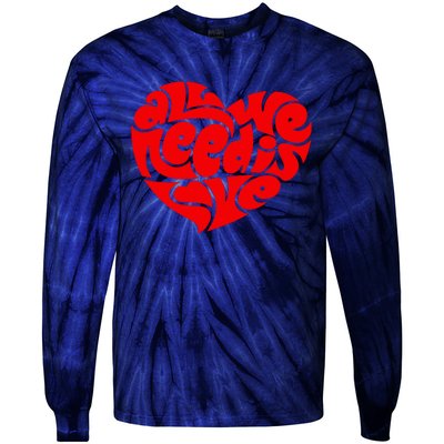 All You Need Is Love Heart Peace Tie-Dye Long Sleeve Shirt