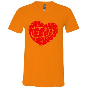 All You Need Is Love Heart Peace V-Neck T-Shirt