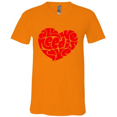 All You Need Is Love Heart Peace V-Neck T-Shirt