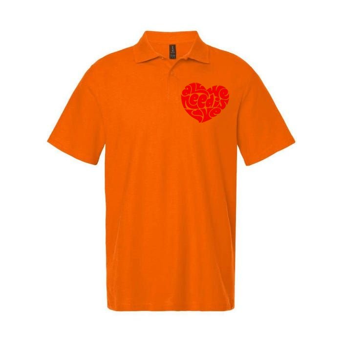 All You Need Is Love Heart Peace Softstyle Adult Sport Polo