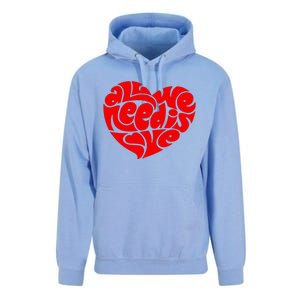 All You Need Is Love Heart Peace Unisex Surf Hoodie