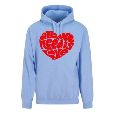 All You Need Is Love Heart Peace Unisex Surf Hoodie