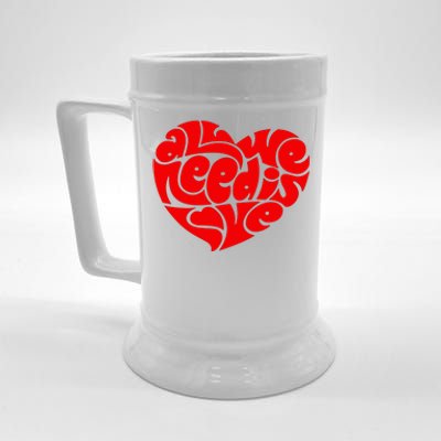 All You Need Is Love Heart Peace Beer Stein