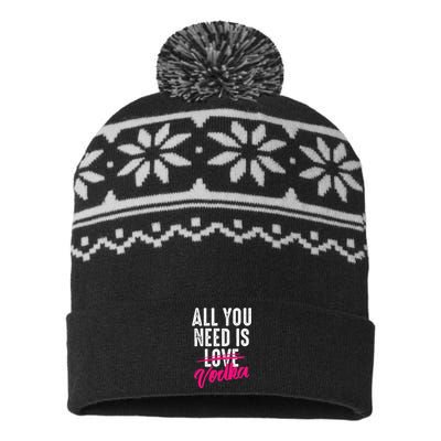 All You Need Is Vodka Cupid Cocktail Lovers Gift USA-Made Snowflake Beanie