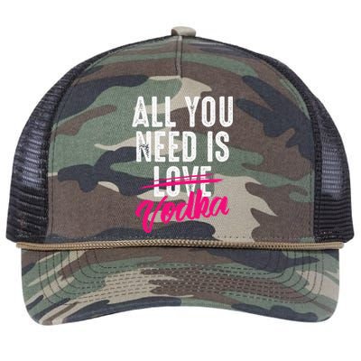 All You Need Is Vodka Cupid Cocktail Lovers Gift Retro Rope Trucker Hat Cap