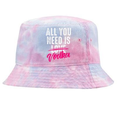 All You Need Is Vodka Cupid Cocktail Lovers Gift Tie-Dyed Bucket Hat