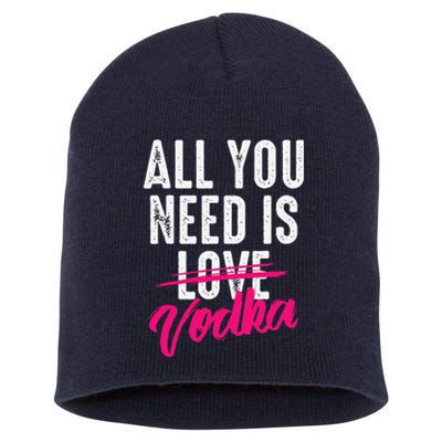 All You Need Is Vodka Cupid Cocktail Lovers Gift Short Acrylic Beanie