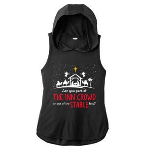 Are You Part Of Inn Crowd Or Stable Few Christmas Nativity Ladies PosiCharge Tri-Blend Wicking Draft Hoodie Tank