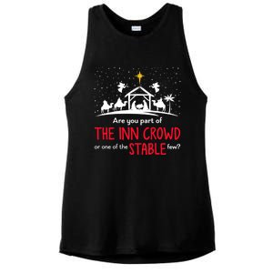 Are You Part Of Inn Crowd Or Stable Few Christmas Nativity Ladies PosiCharge Tri-Blend Wicking Tank