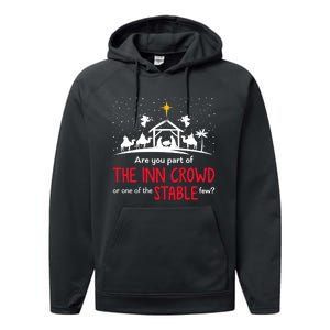 Are You Part Of Inn Crowd Or Stable Few Christmas Nativity Performance Fleece Hoodie