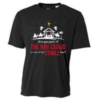 Are You Part Of Inn Crowd Or Stable Few Christmas Nativity Cooling Performance Crew T-Shirt