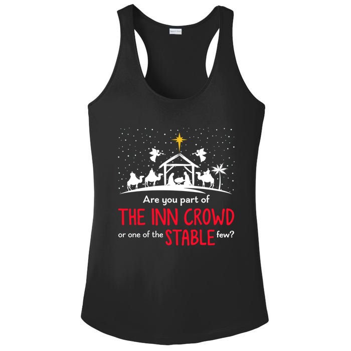 Are You Part Of Inn Crowd Or Stable Few Christmas Nativity Ladies PosiCharge Competitor Racerback Tank