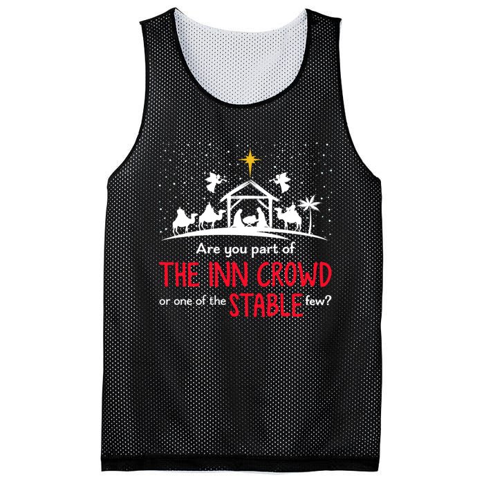 Are You Part Of Inn Crowd Or Stable Few Christmas Nativity Mesh Reversible Basketball Jersey Tank