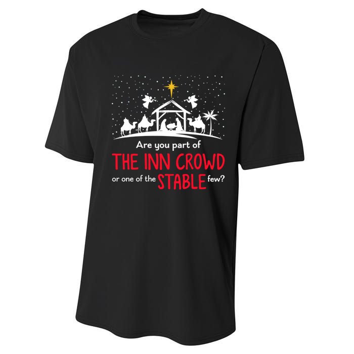 Are You Part Of Inn Crowd Or Stable Few Christmas Nativity Performance Sprint T-Shirt