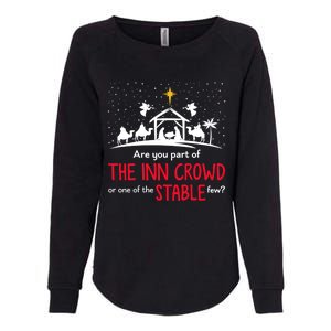 Are You Part Of Inn Crowd Or Stable Few Christmas Nativity Womens California Wash Sweatshirt