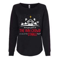 Are You Part Of Inn Crowd Or Stable Few Christmas Nativity Womens California Wash Sweatshirt