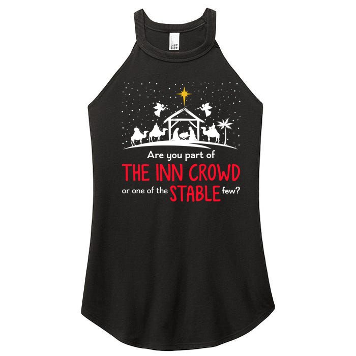 Are You Part Of Inn Crowd Or Stable Few Christmas Nativity Women's Perfect Tri Rocker Tank