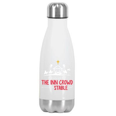 Are You Part Of Inn Crowd Or Stable Few Christmas Nativity Stainless Steel Insulated Water Bottle