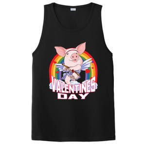 American Yorkshire Pig Cupid Funny Valentines Day Gift PosiCharge Competitor Tank