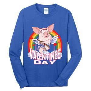 American Yorkshire Pig Cupid Funny Valentines Day Gift Tall Long Sleeve T-Shirt