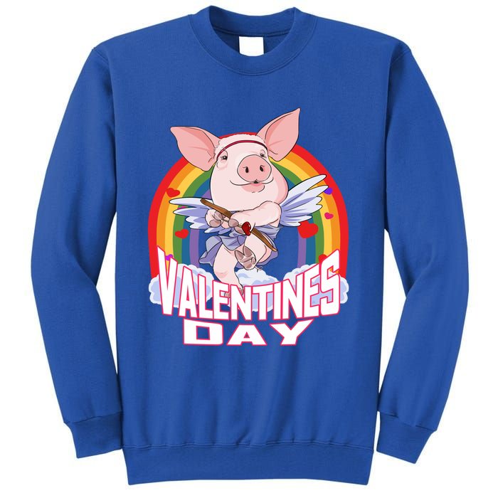 American Yorkshire Pig Cupid Funny Valentines Day Gift Tall Sweatshirt