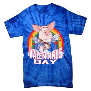 American Yorkshire Pig Cupid Funny Valentines Day Gift Tie-Dye T-Shirt