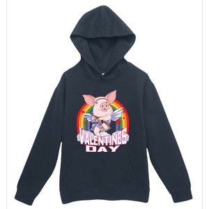 American Yorkshire Pig Cupid Funny Valentines Day Gift Urban Pullover Hoodie