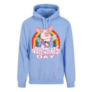 American Yorkshire Pig Cupid Funny Valentines Day Gift Unisex Surf Hoodie