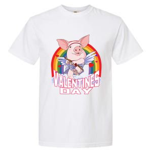 American Yorkshire Pig Cupid Funny Valentines Day Gift Garment-Dyed Heavyweight T-Shirt