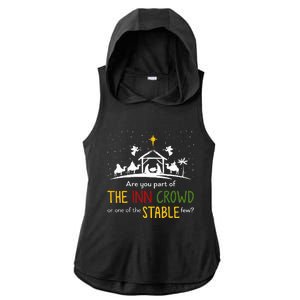 Are You Part Of Inn Crowd Or Stable Few Christmas Nativity Ladies PosiCharge Tri-Blend Wicking Draft Hoodie Tank