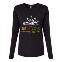 Are You Part Of Inn Crowd Or Stable Few Christmas Nativity Womens Cotton Relaxed Long Sleeve T-Shirt