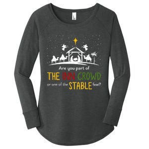 Are You Part Of Inn Crowd Or Stable Few Christmas Nativity Women's Perfect Tri Tunic Long Sleeve Shirt