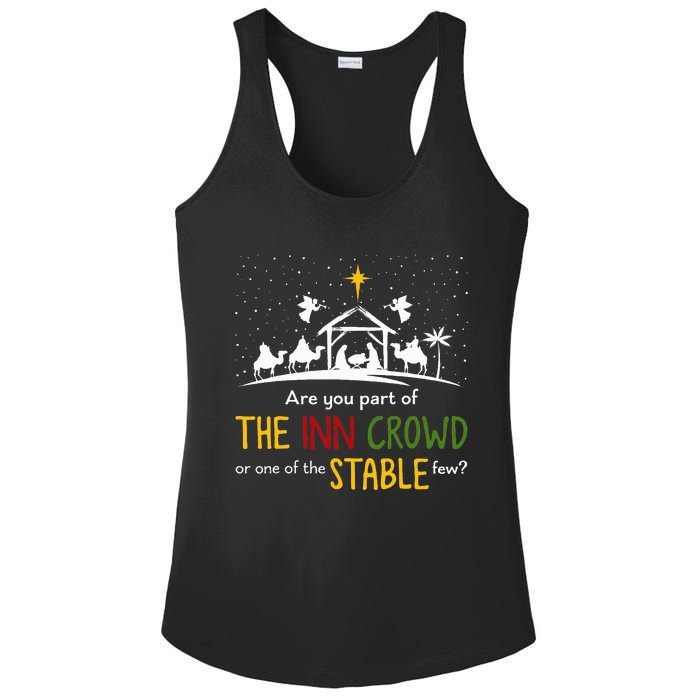 Are You Part Of Inn Crowd Or Stable Few Christmas Nativity Ladies PosiCharge Competitor Racerback Tank