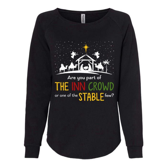 Are You Part Of Inn Crowd Or Stable Few Christmas Nativity Womens California Wash Sweatshirt