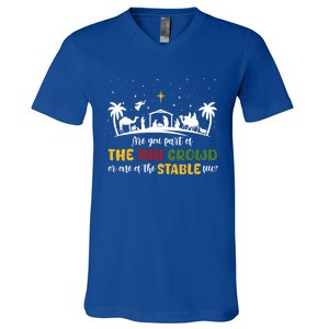 Are You Part Of Inn Crowd Or Stable Few Christmas Nativity Gift V-Neck T-Shirt