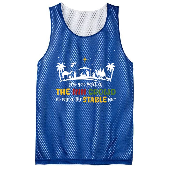 Are You Part Of Inn Crowd Or Stable Few Christmas Nativity Gift Mesh Reversible Basketball Jersey Tank