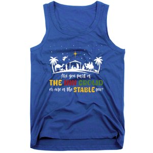 Are You Part Of Inn Crowd Or Stable Few Christmas Nativity Gift Tank Top