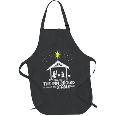Are You Part Of Inn Crowd Or Stable Few Christmas Nativity Full-Length Apron With Pockets