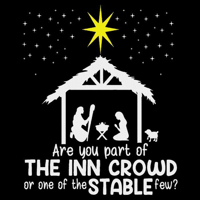 Are You Part Of Inn Crowd Or Stable Few Christmas Nativity Flat Bill Trucker Hat