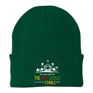 Are You Part Of Inn Crowd Or Stable Few Christmas Nativity Knit Cap Winter Beanie